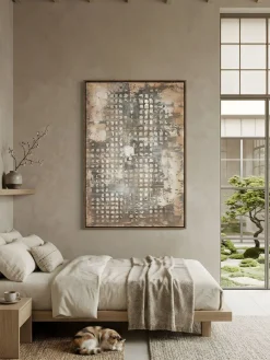 Handgemaltes Gemälde 'Worn Grid' 60x90cm | inkl. Echtheitszertifikat