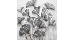 Handgemaltes Gemälde 'Zarte Blätter' 80x80cm | inkl. Echtheitszertifikat