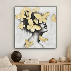 Handgemaltes Gemälde 'Zarte Flügel' 60x60cm | inkl. Echtheitszertifikat