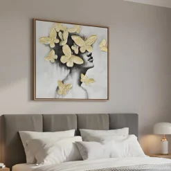 Handgemaltes Gemälde 'Zarte Flügel' 60x60cm | inkl. Echtheitszertifikat