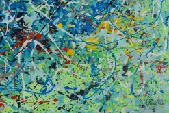 Handgemaltes Gemälde 'Zauber der Farben' 80x80cm | inkl. Echtheitszertifikat