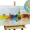 Handgemaltes Gemälde ' Zurich Skyline Silhouette' 120x60cm | inkl. Echtheitszertifikat