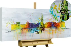 Handgemaltes Gemälde ' Zurich Skyline Silhouette' 120x60cm | inkl. Echtheitszertifikat