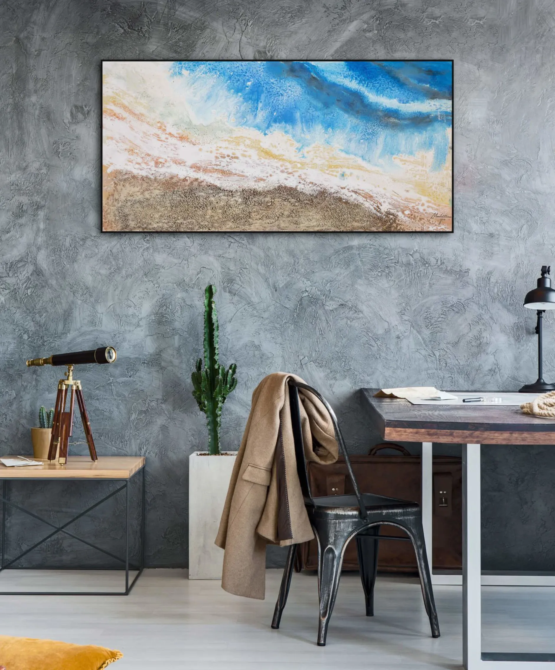 Handgemaltes Gemälde 'Zwischen See und Land' 120x60cm | inkl. Echtheitszertifikat
