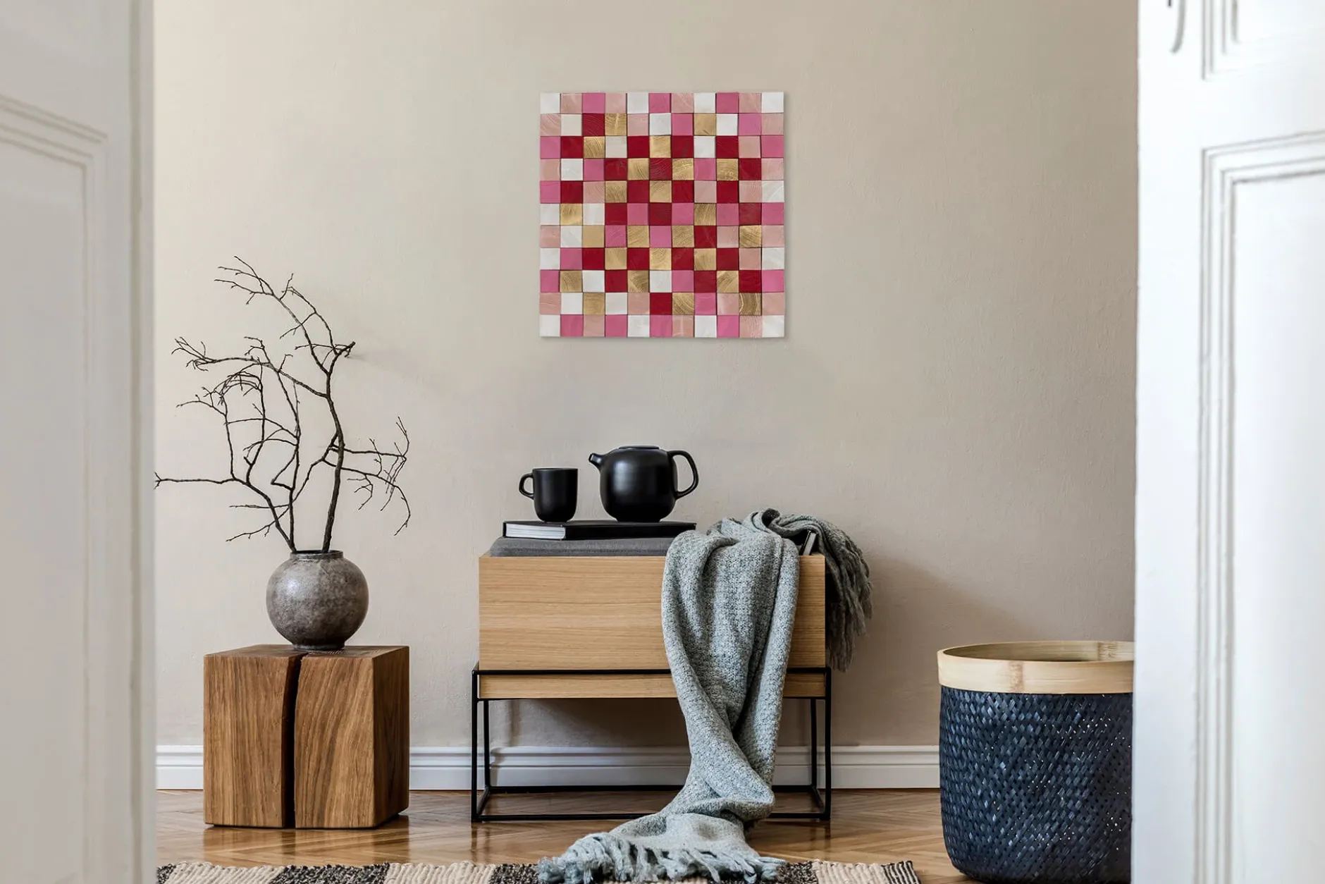 Holzbild 3D 'Colours in Love' 75x75x6,5cm