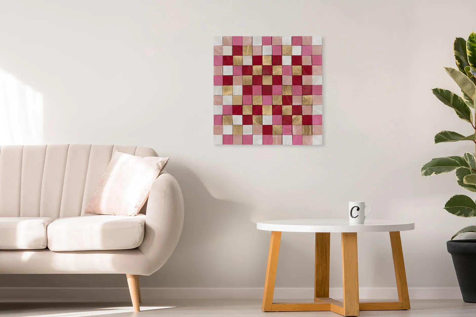 Holzbild 3D 'Colours in Love' 75x75x6,5cm