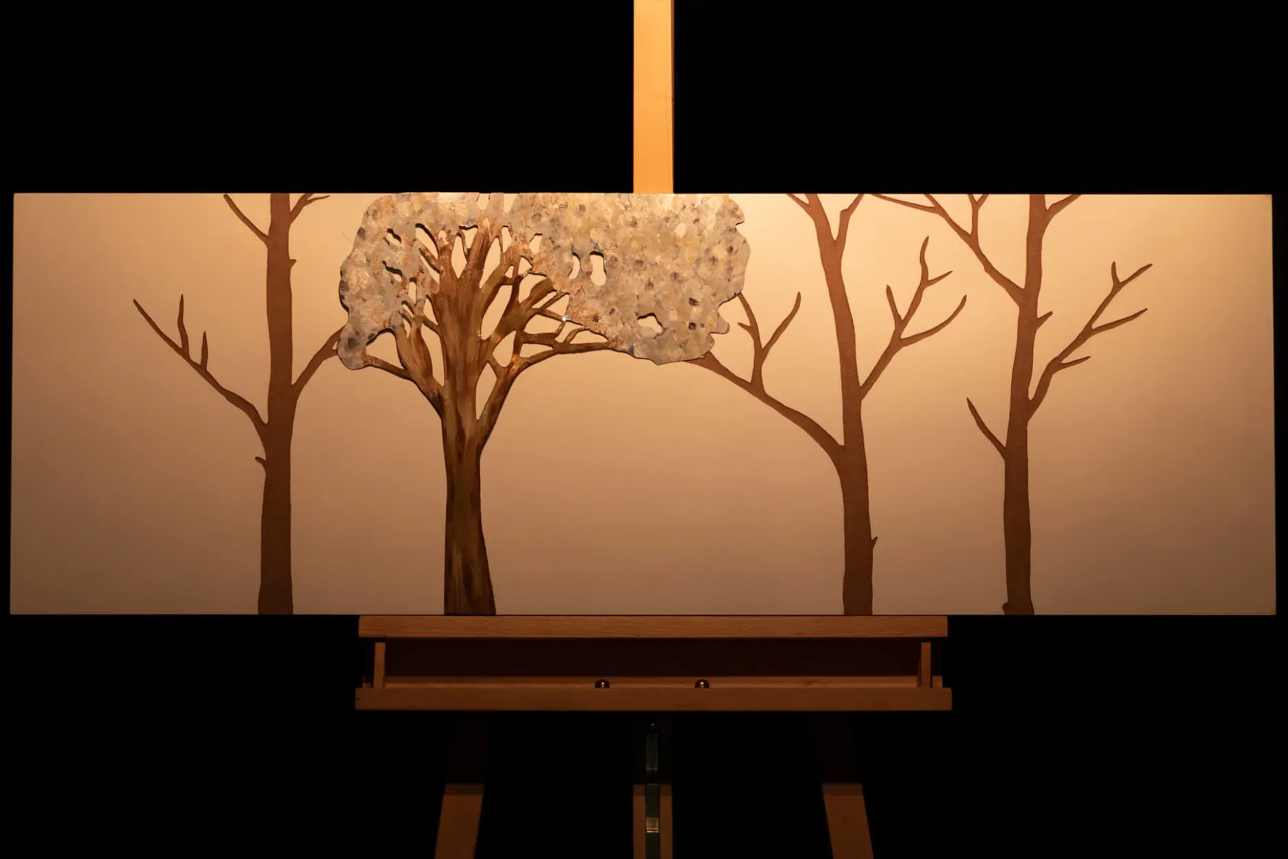 Holzbild 3D 'Ewiger Frühling' 120x40x3,5cm