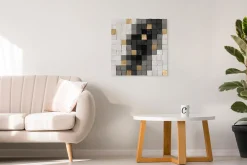 Holzbild 3D 'Gilded Clouds' 75x75x7,5cm