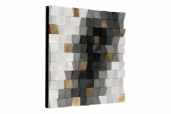 Holzbild 3D 'Gilded Clouds' 75x75x7,5cm