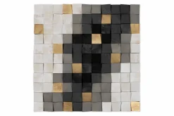 Holzbild 3D 'Gilded Clouds' 75x75x7,5cm
