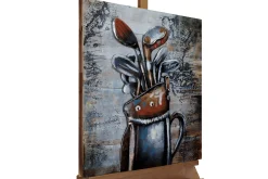 Holzbild 3D 'Golfpartie' 60x60x5cm