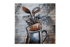 Holzbild 3D 'Golfpartie' 60x60x5cm