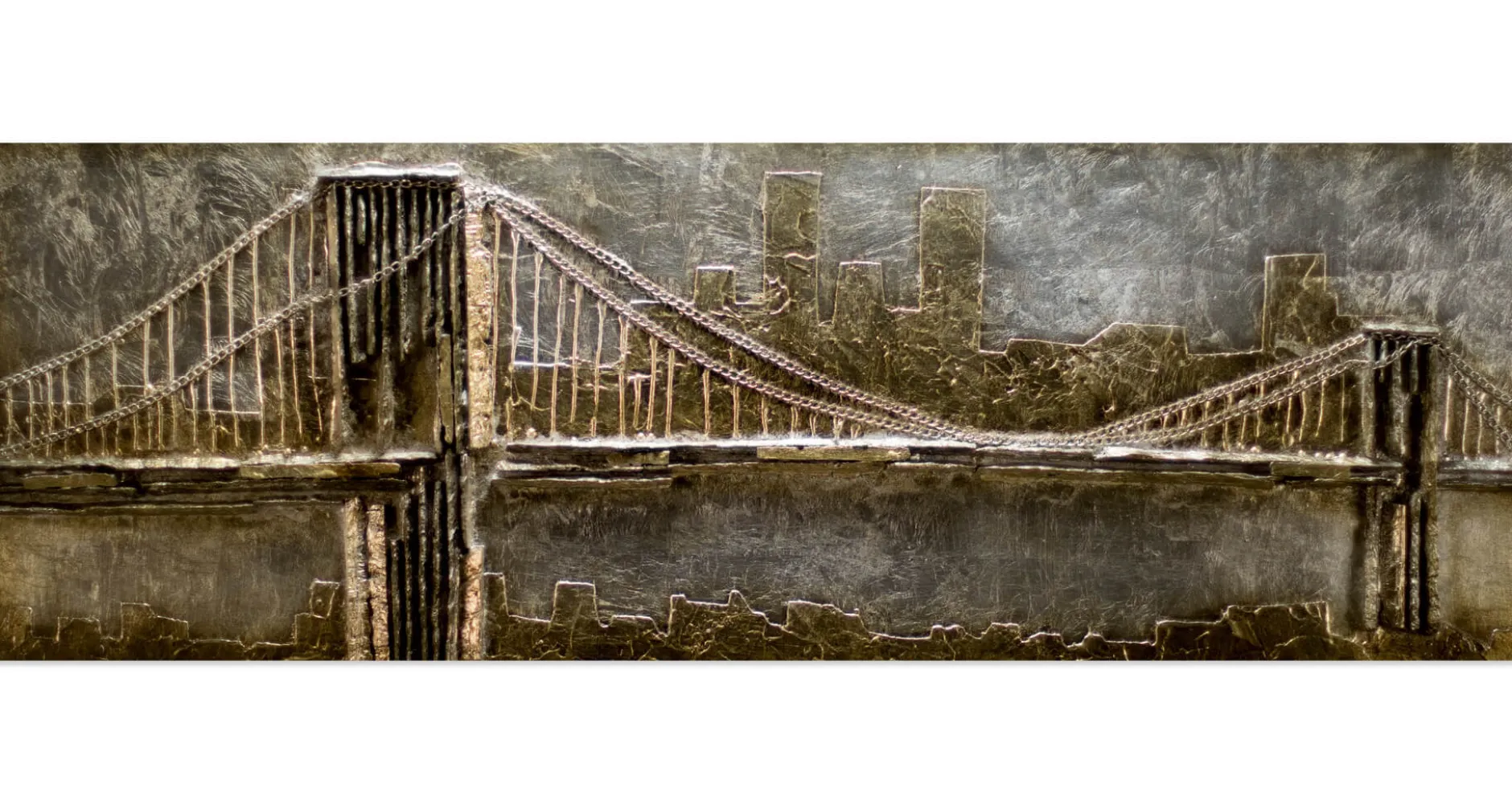 Holzbild 3D 'Le Pont d'Or' 144x44x7cm