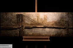 Holzbild 3D 'Le Pont d'Or' 144x44x7cm