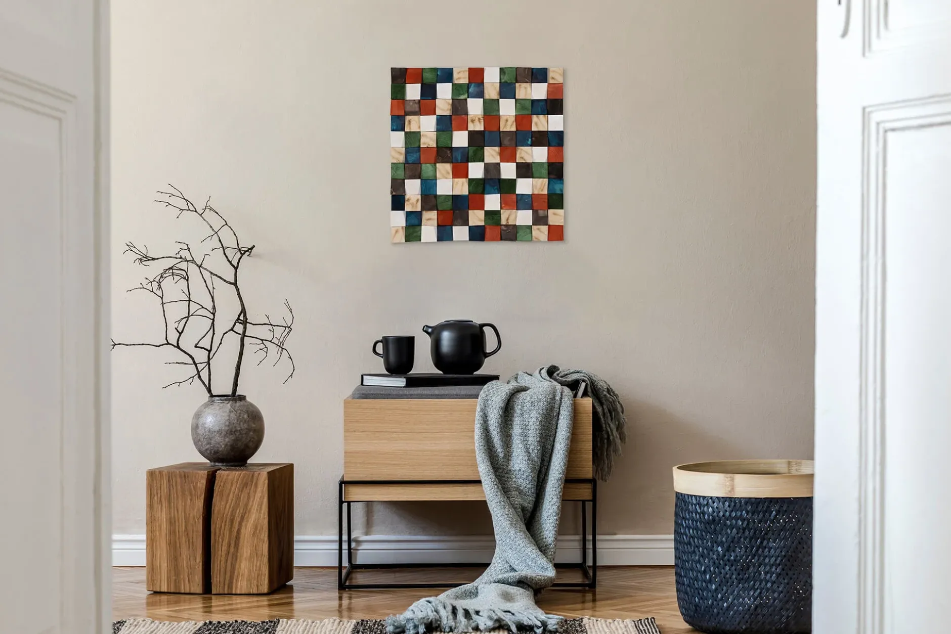 Holzbild 3D 'Mystic Pattern' 75x75x7,5cm