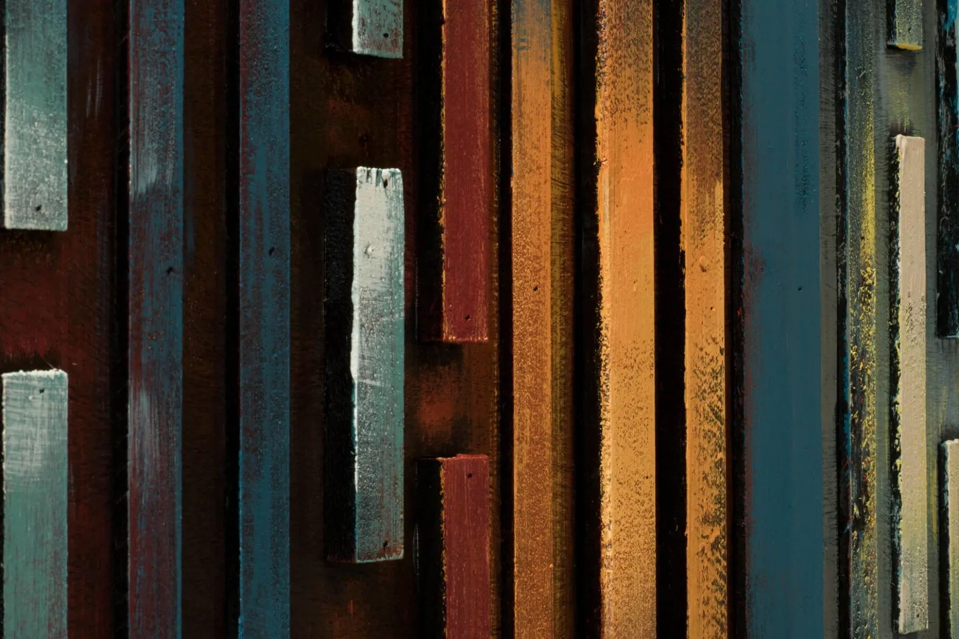 Holzbild 3D 'Nachtschimmer' 144x44x6cm