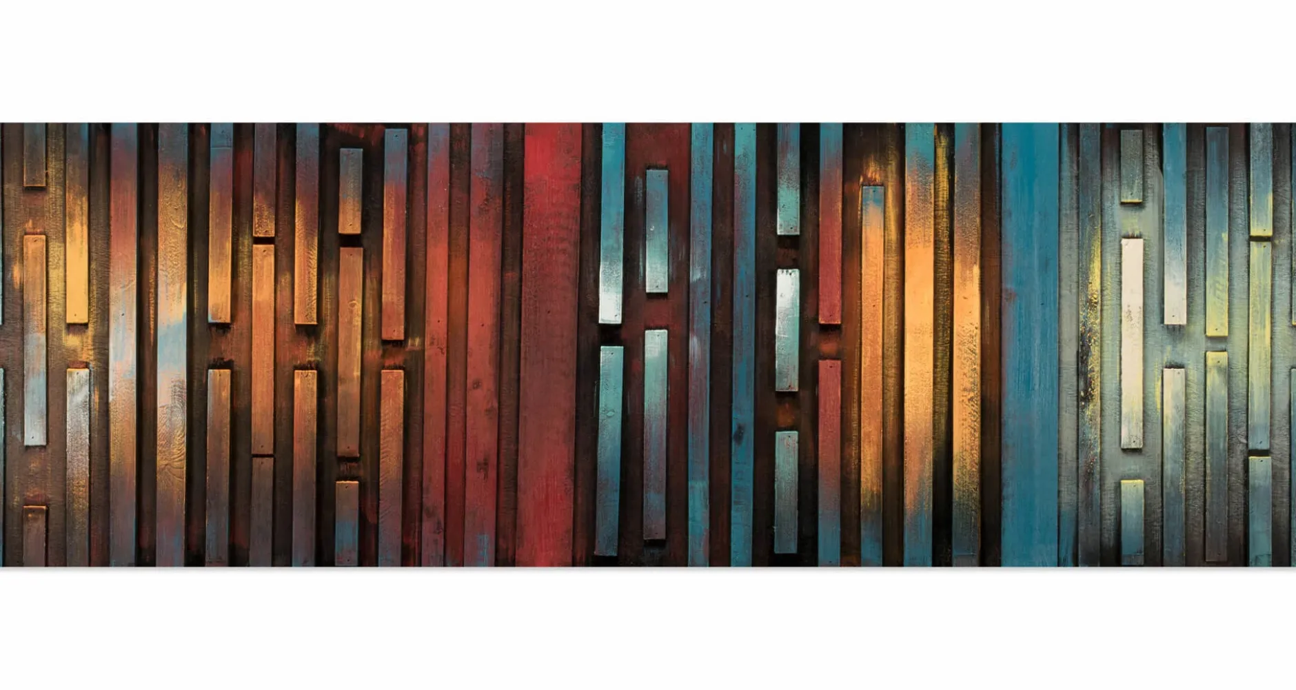 Holzbild 3D 'Nachtschimmer' 144x44x6cm