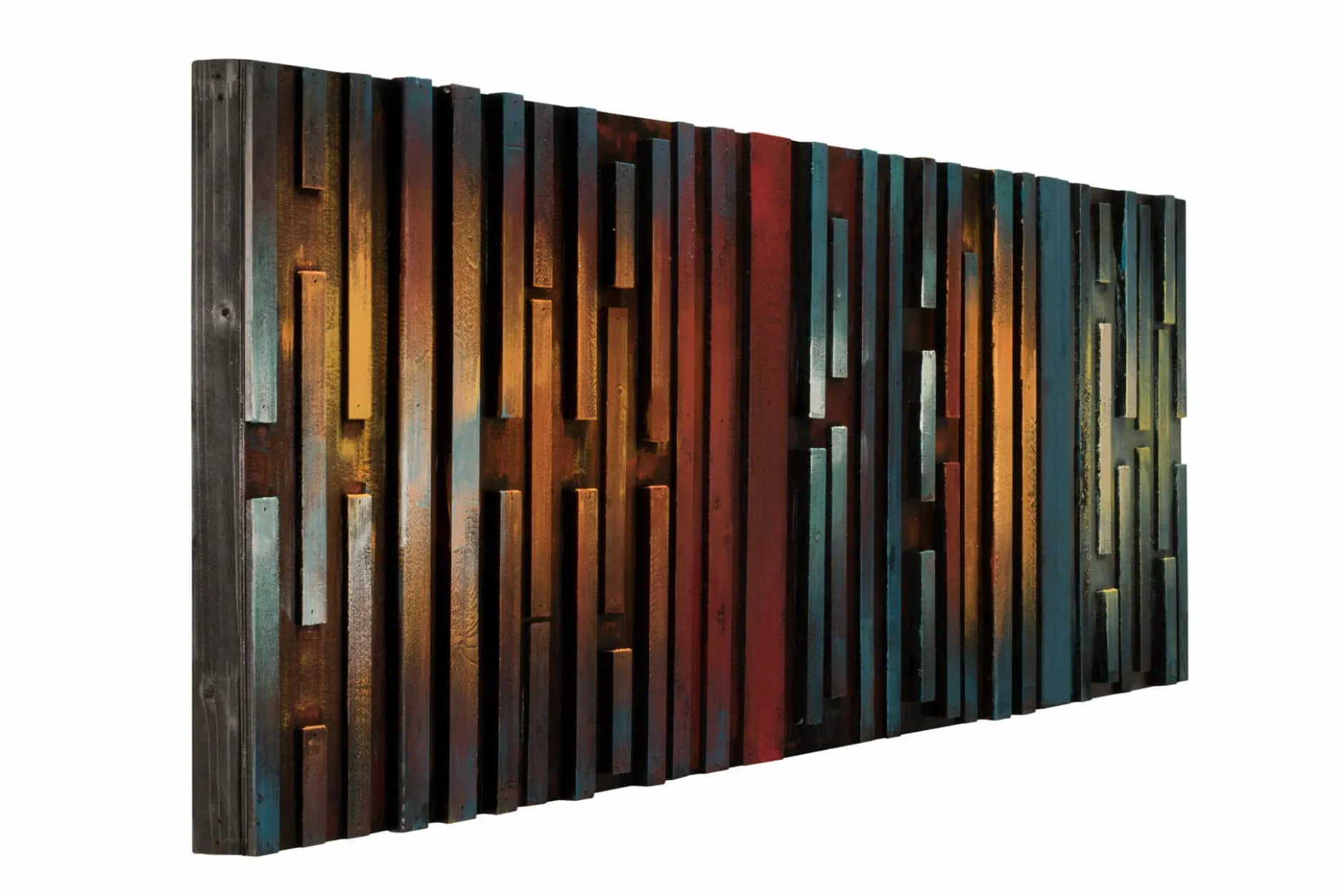 Holzbild 3D 'Nachtschimmer' 144x44x6cm