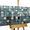 Holzbild 3D 'Ruhe des Blauen' 144x44x7cm