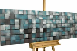Holzbild 3D 'Ruhe des Blauen' 144x44x7cm