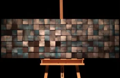 Holzbild 3D 'Ruhe des Blauen' 144x44x7cm