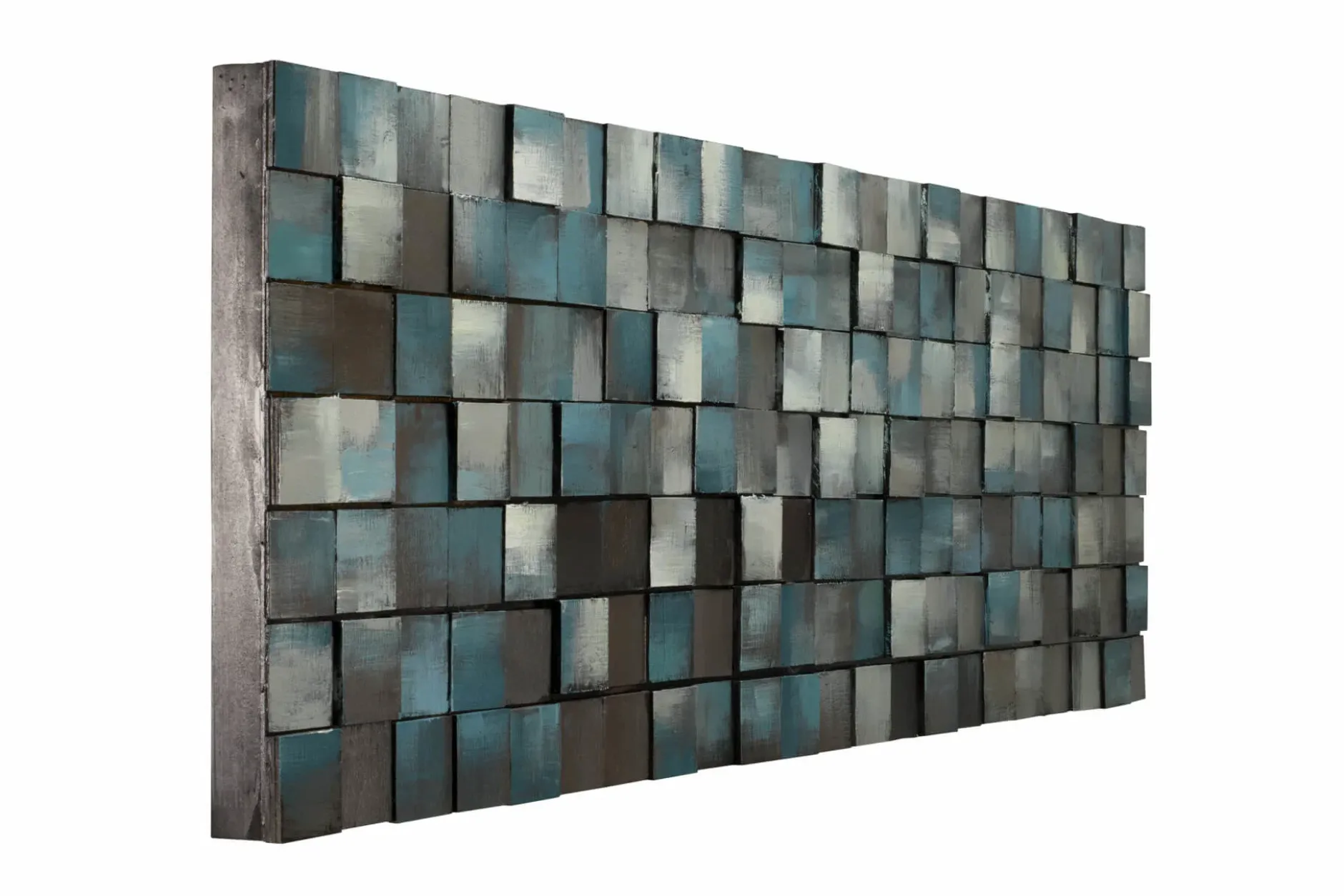 Holzbild 3D 'Ruhe des Blauen' 144x44x7cm