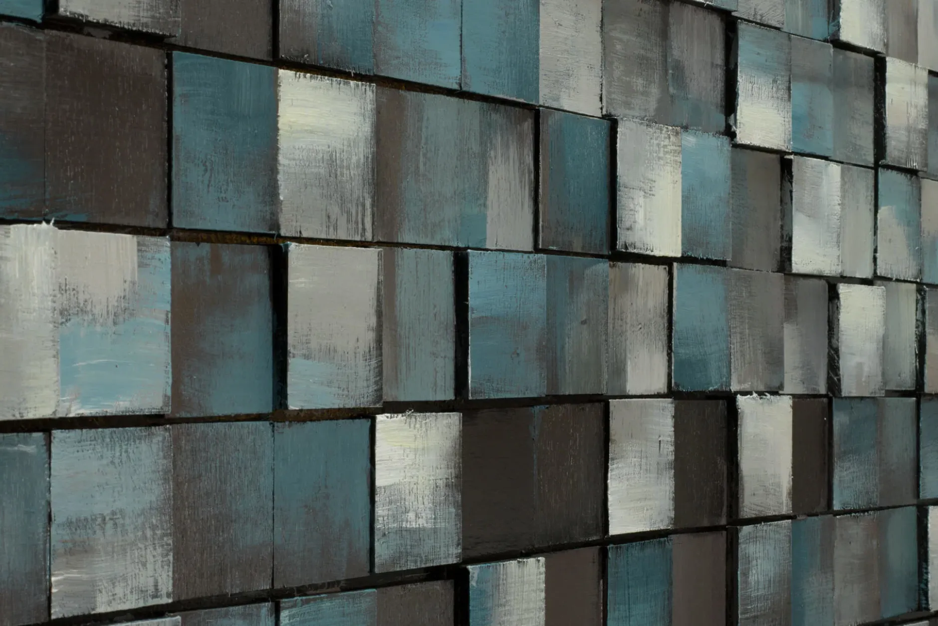 Holzbild 3D 'Ruhe des Blauen' 144x44x7cm