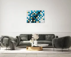 Holzbild 3D 'Schimmerndes Meer' 100x70x5cm