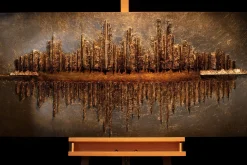 Holzbild 3D 'Skycraper Silhouette' 120x60x7cm