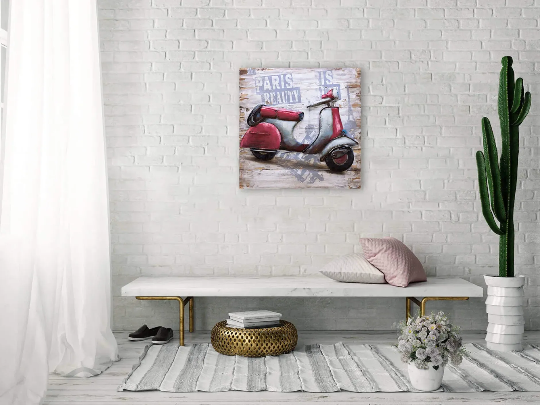 Holzbild 3D 'When in Paris' 60x60x5cm