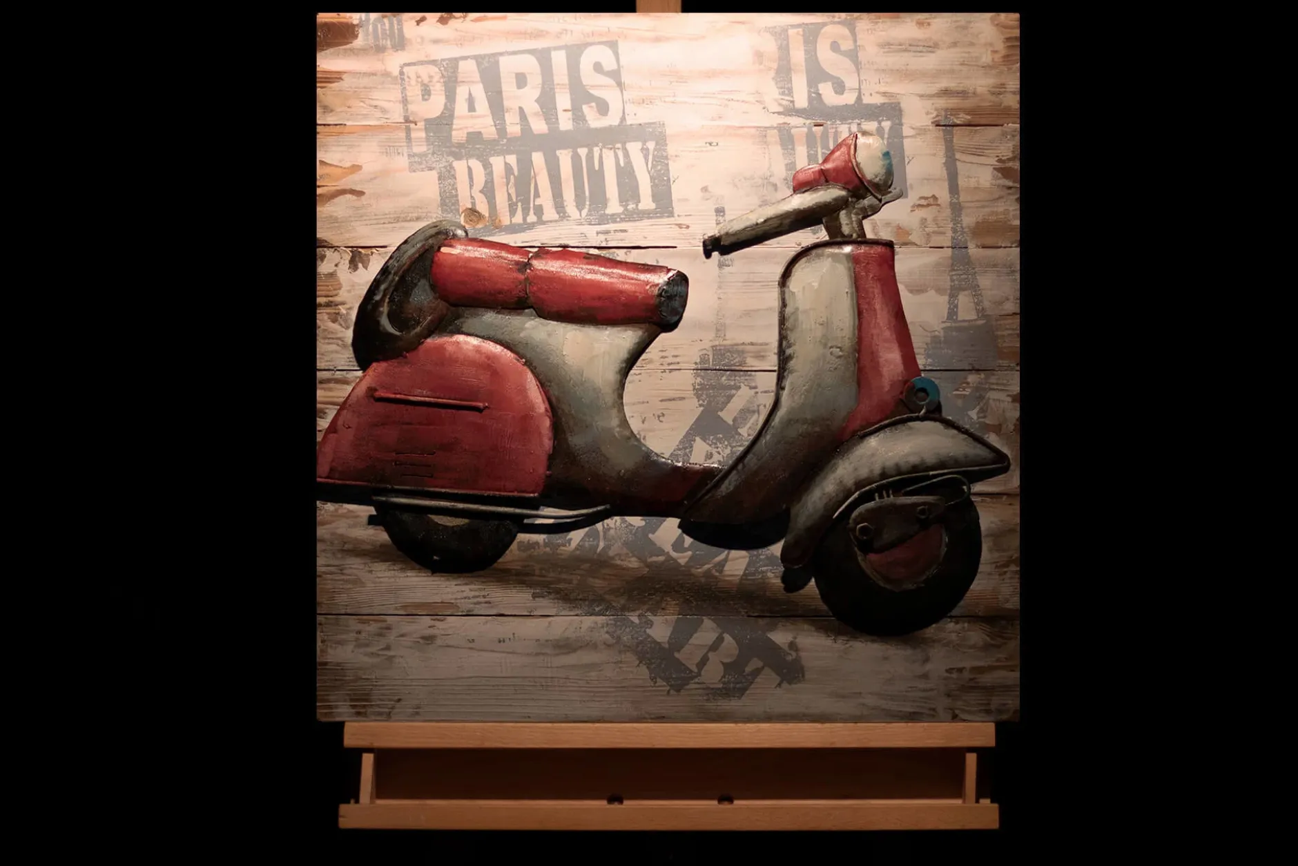 Holzbild 3D 'When in Paris' 60x60x5cm
