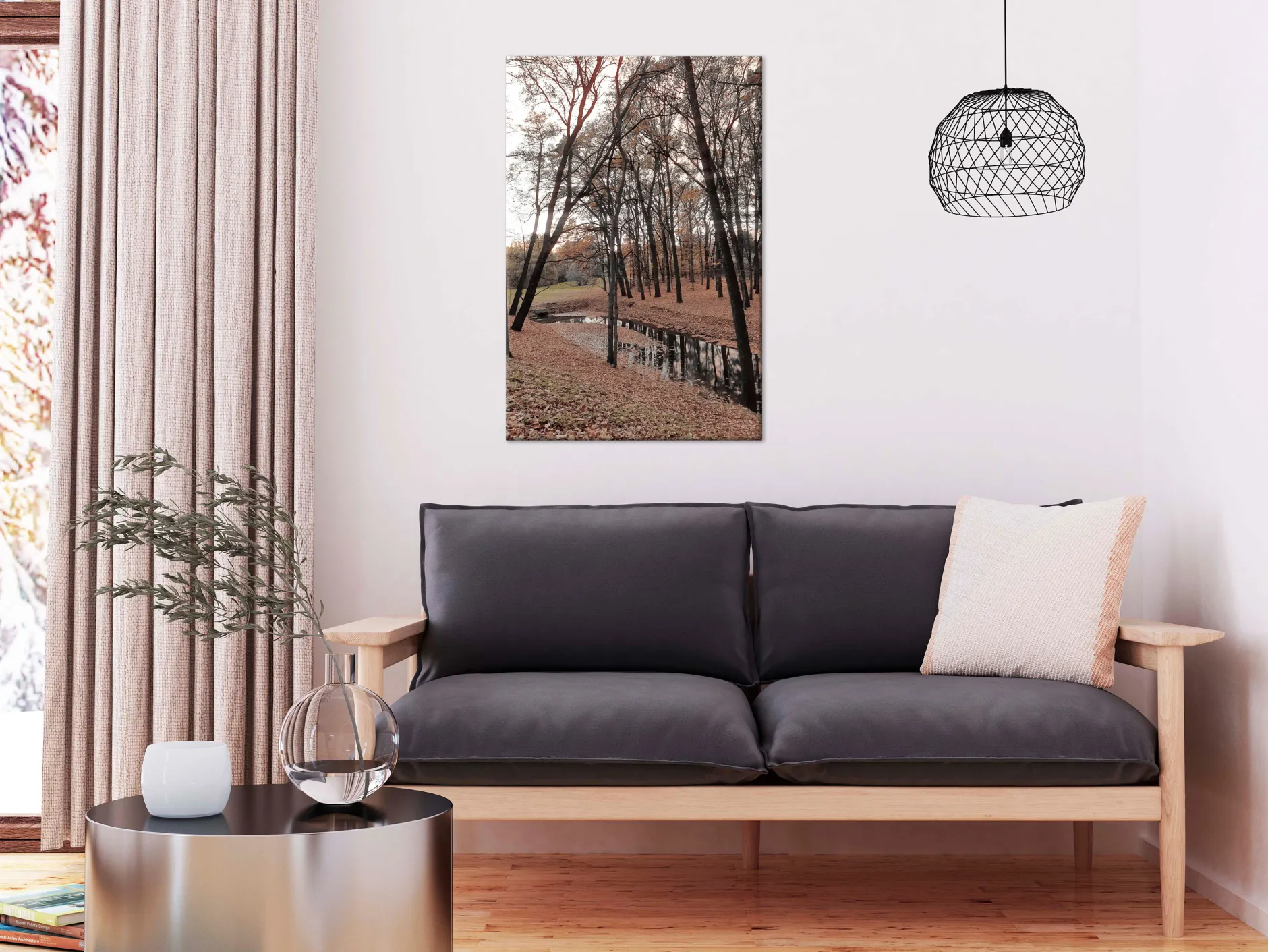 Kunstdruck auf Leinwand 'Autumn Walk Vertical'