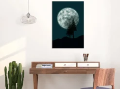 Kunstdruck auf Leinwand 'Beautiful Full Moon Vertical'
