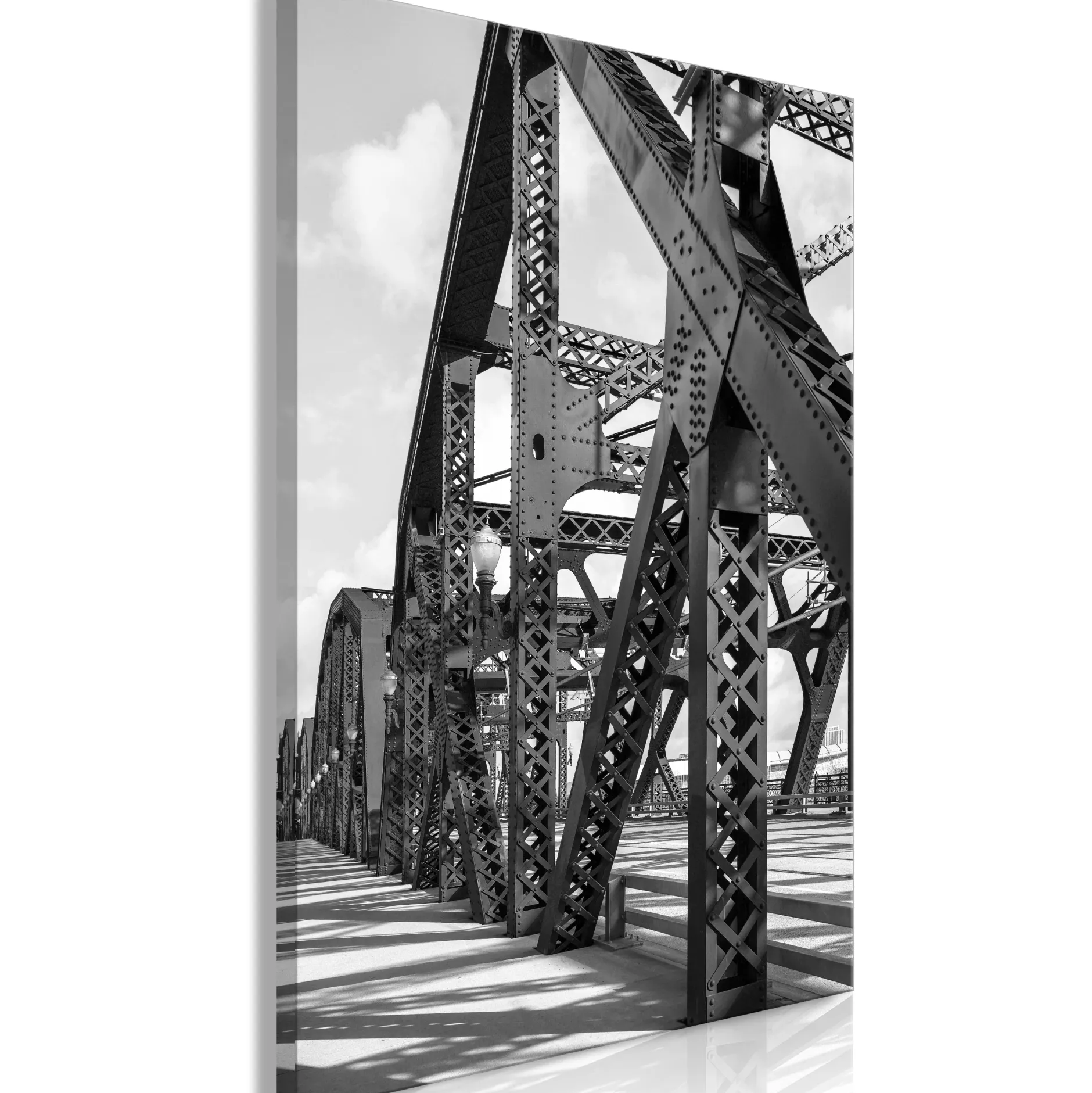 Kunstdruck auf Leinwand 'Bridge at Morning Vertical'