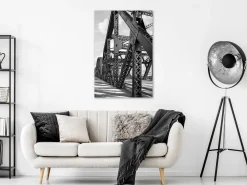 Kunstdruck auf Leinwand 'Bridge at Morning Vertical'