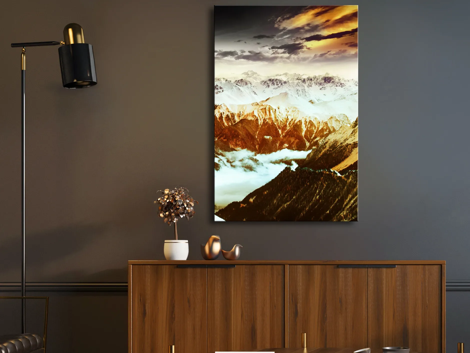 Kunstdruck auf Leinwand 'Copper Mountains Vertical'