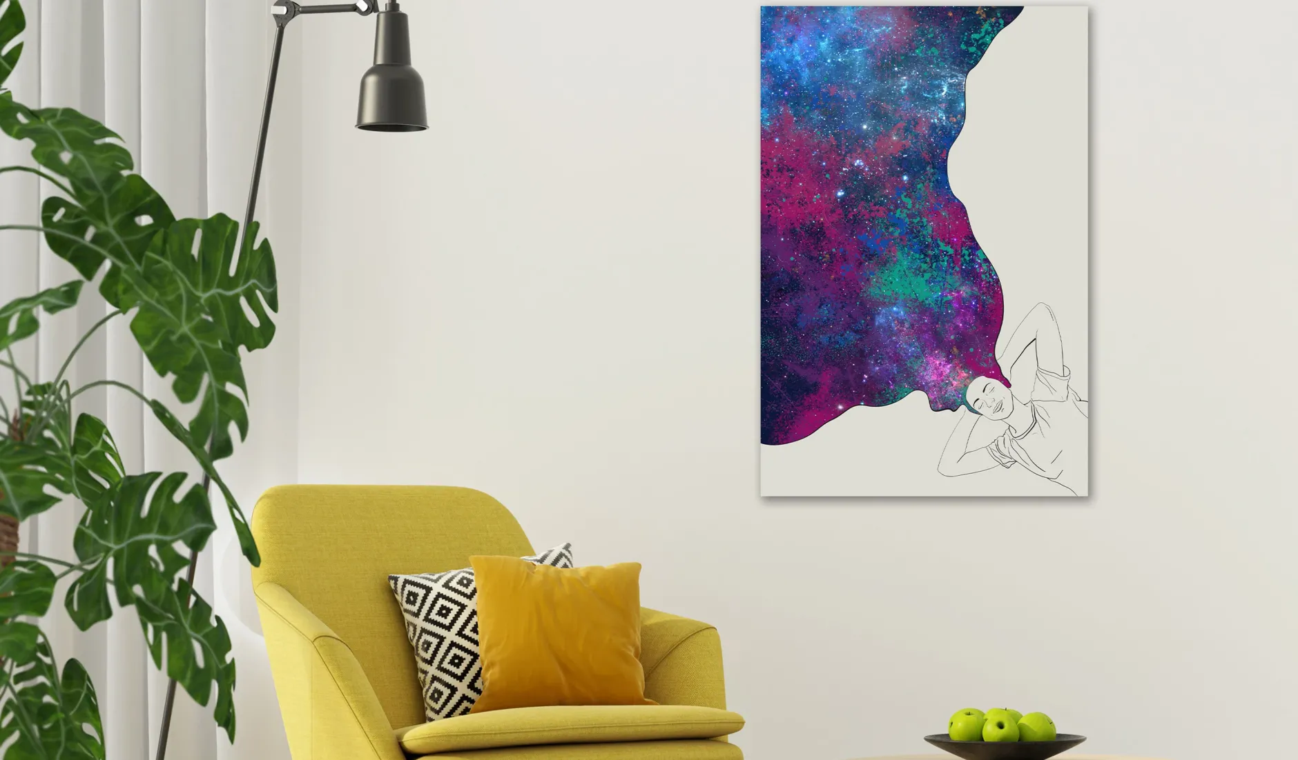 Kunstdruck auf Leinwand 'Cosmic Dreams Vertical'