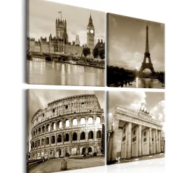 Kunstdruck auf Leinwand 'European Capitals'