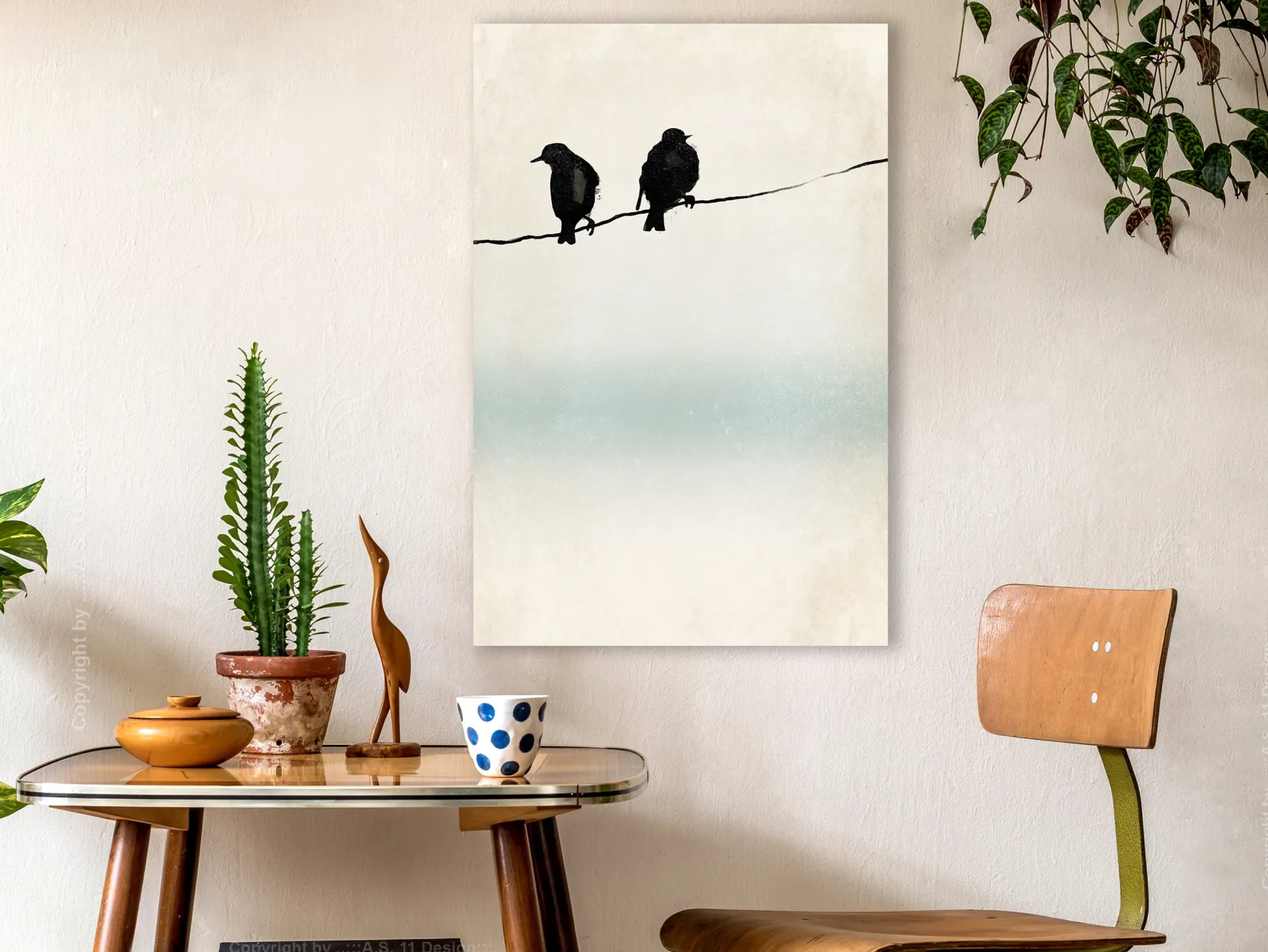 Kunstdruck auf Leinwand 'Frozen Sparrows Vertical'