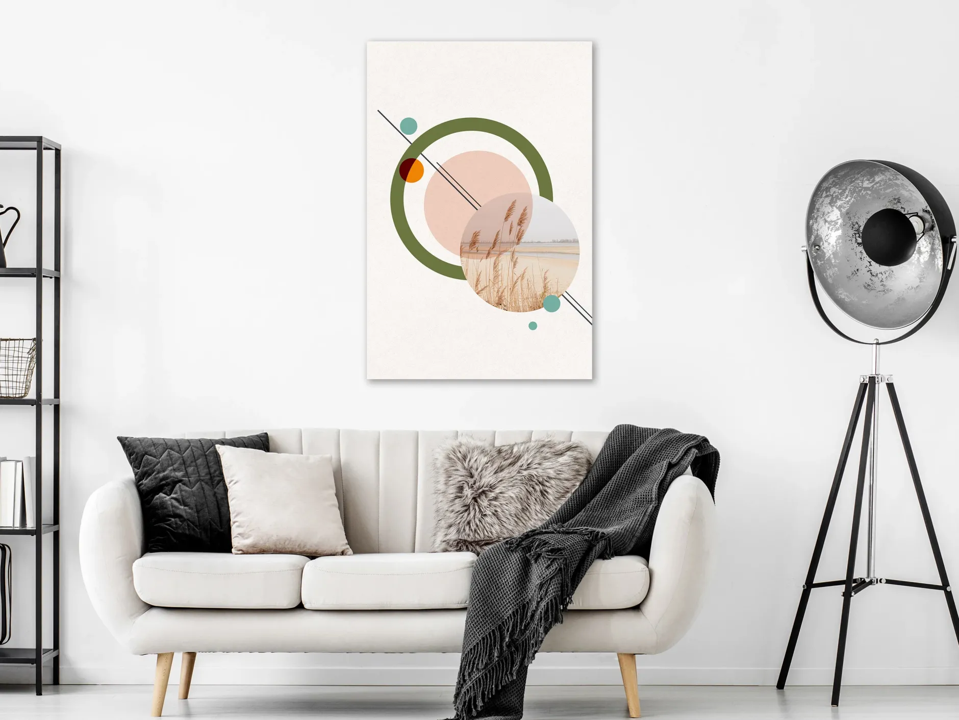 Kunstdruck auf Leinwand 'Geometric Landscape Vertical'