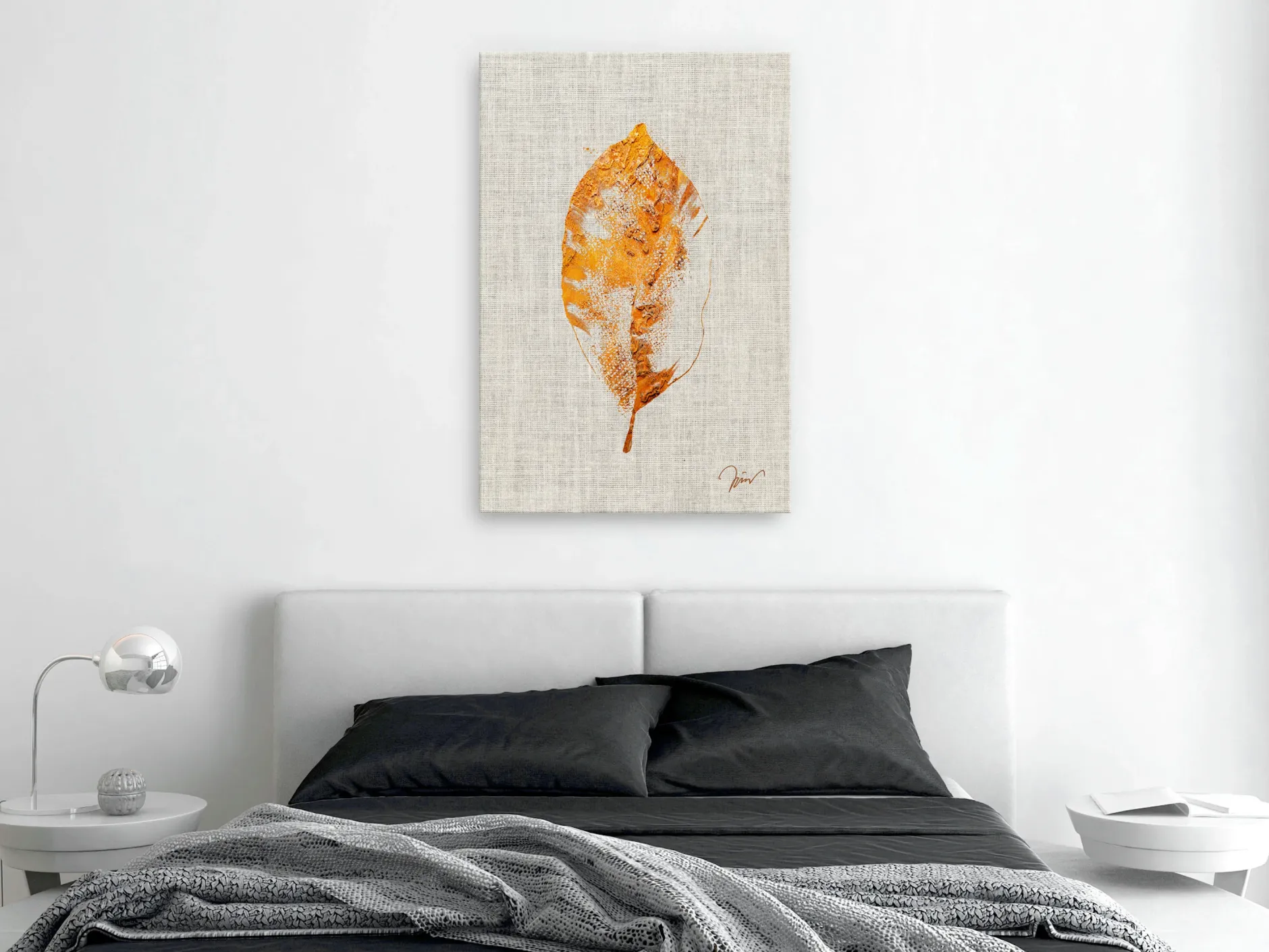 Kunstdruck auf Leinwand 'Golden Flora Vertical'
