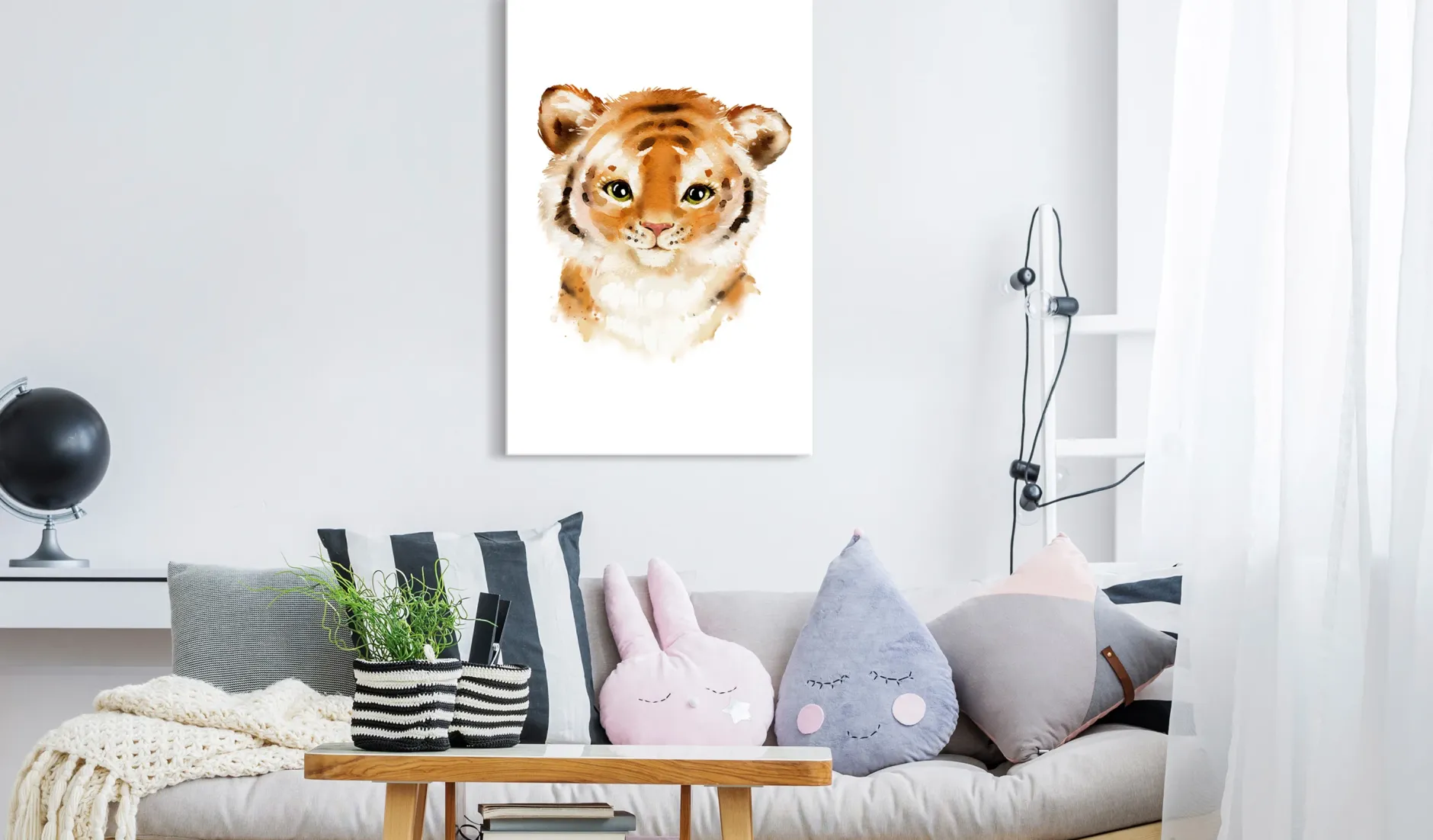 Kunstdruck auf Leinwand 'Little Tiger Vertical'