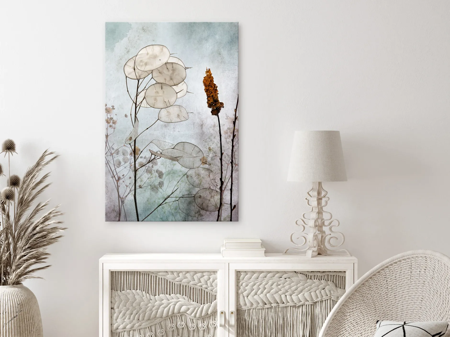 Kunstdruck auf Leinwand 'Lunaria Fruits Vertical'