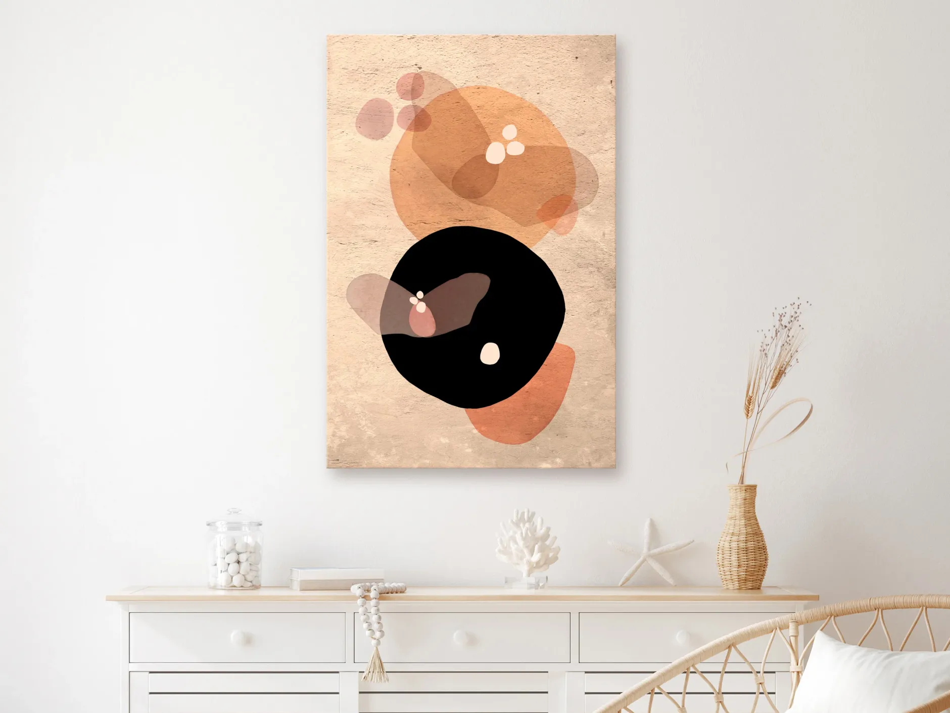 Kunstdruck auf Leinwand 'Moon Butterfly Vertical'