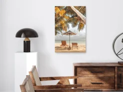 Kunstdruck auf Leinwand 'Palm Umbrella Vertical'