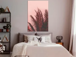 Kunstdruck auf Leinwand 'Palm Trees at Sunset Vertical'