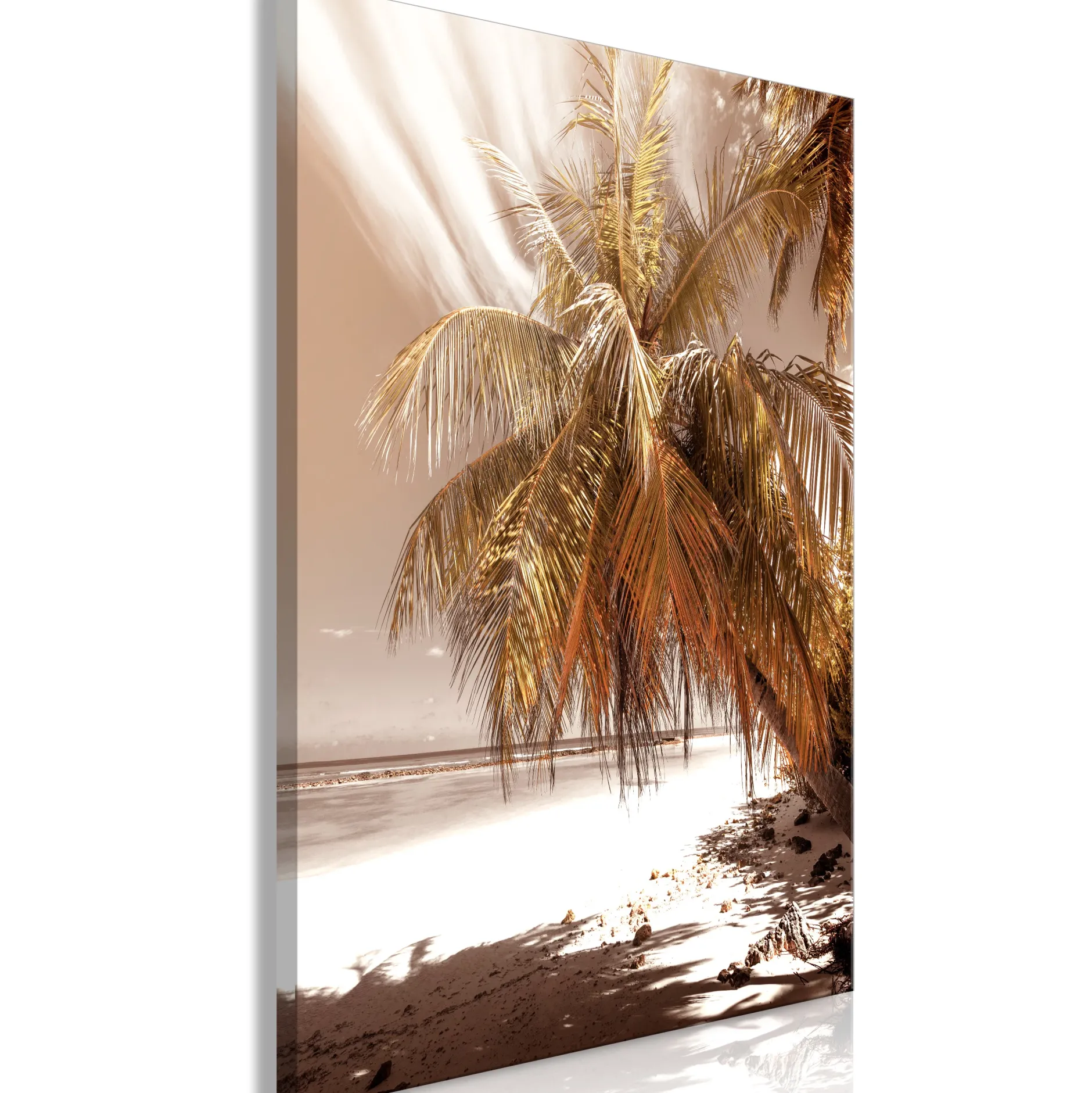 Kunstdruck auf Leinwand 'Palm Shadow Vertical'