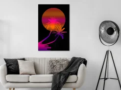 Kunstdruck auf Leinwand 'Palm at Sunrise Vertical'