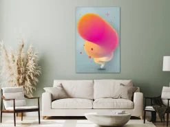 Kunstdruck auf Leinwand 'Pink Streak Vertical'