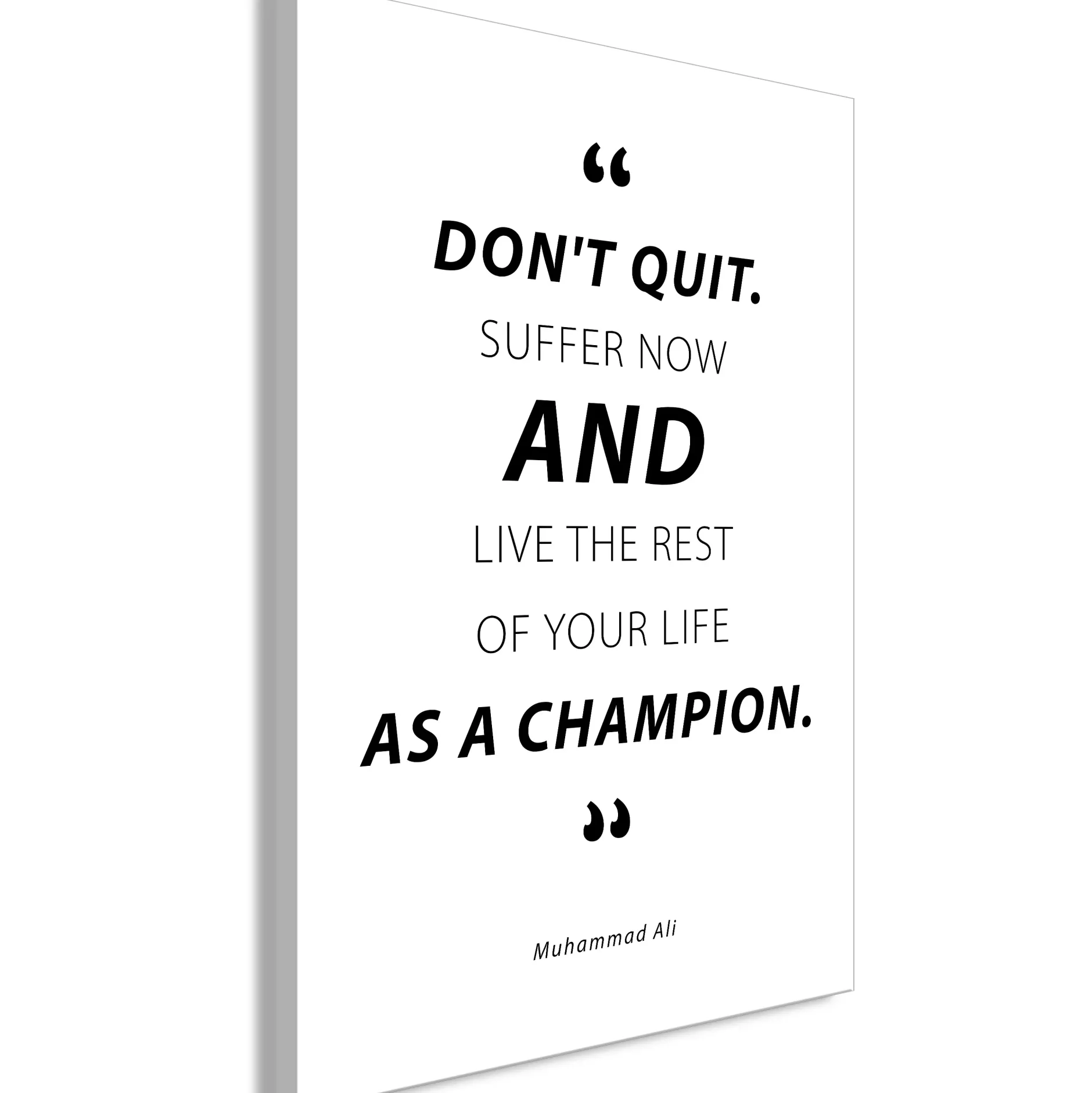 Kunstdruck auf Leinwand 'Quote - Muhammad Ali Vertical'